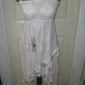 JUST FROM BALI Brand  Summer  Dress  White  Hi-Low  NWOT Size OS